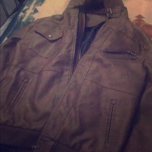 Brown leather jacket